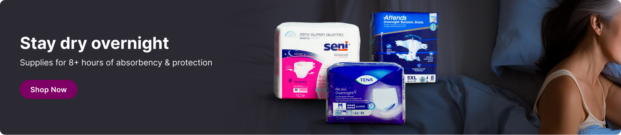 Incontinence product promotional banner 