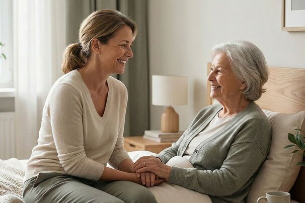 Bianca and Jon sorting through documents