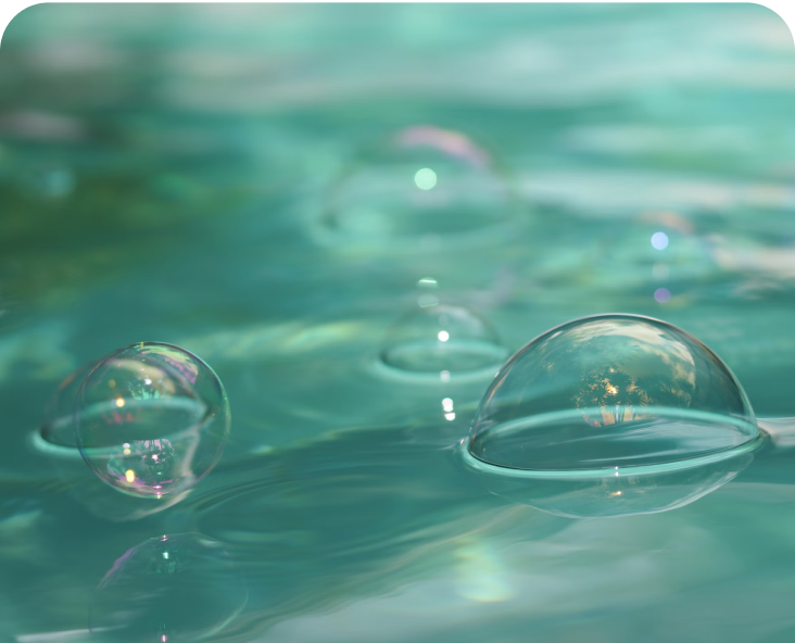 Close up image of bubbles in bathwater.