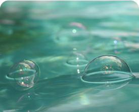 Close up image of bubbles in bathwater.