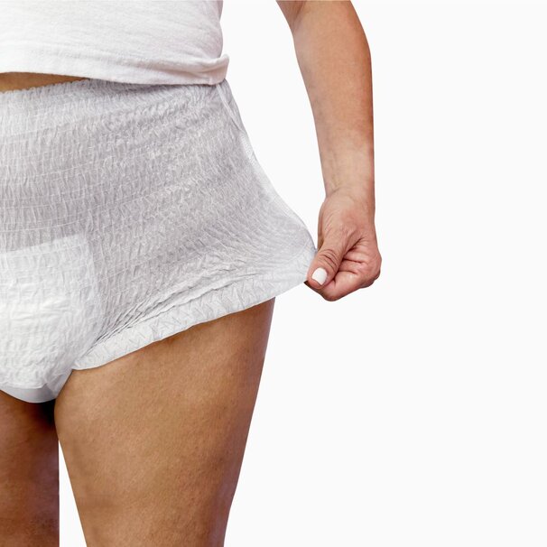 Image of an adult in incontinence underwear.