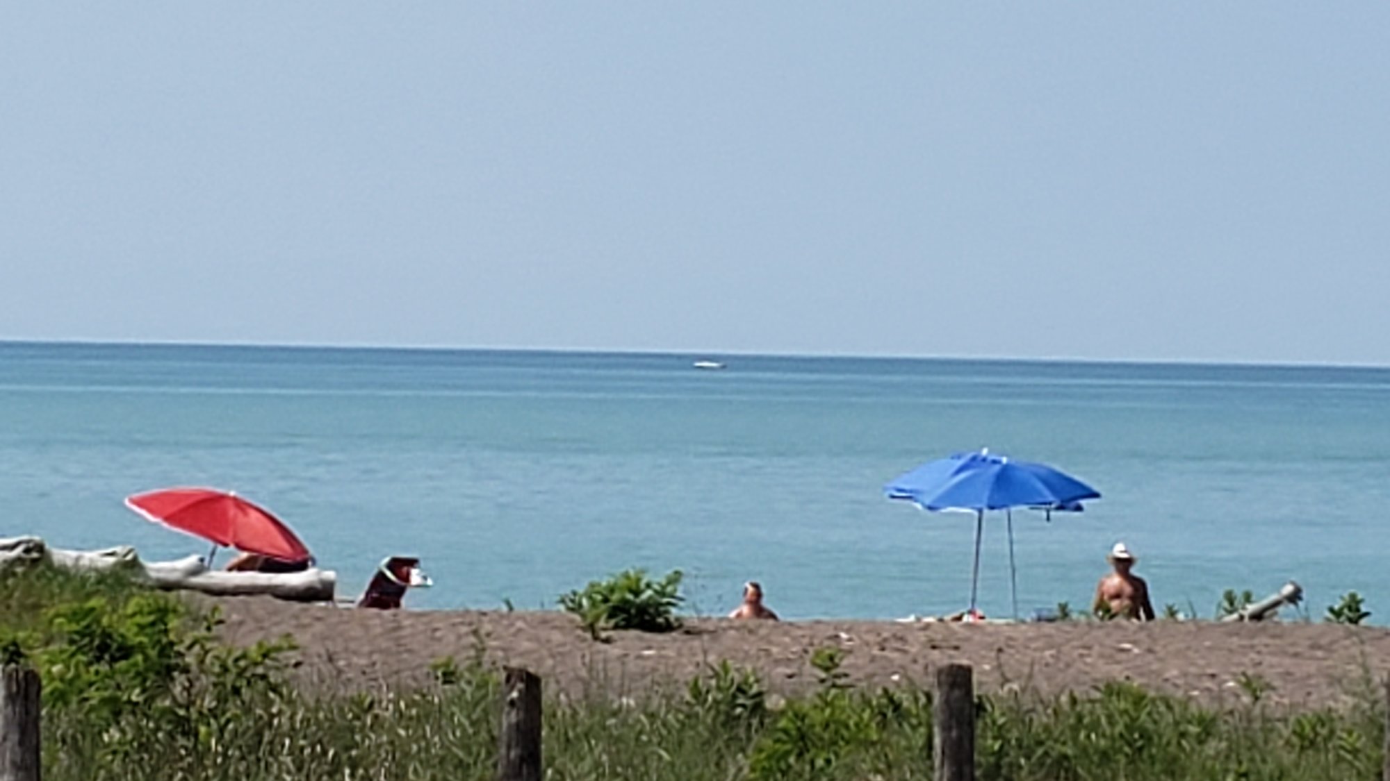 beach umbrellas - Lake Erie