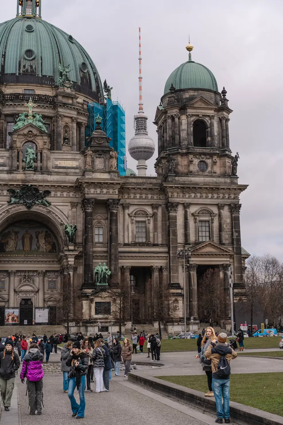 Berlin Cathedral (Berliner Dom) exterior with visitors walking in the foreground