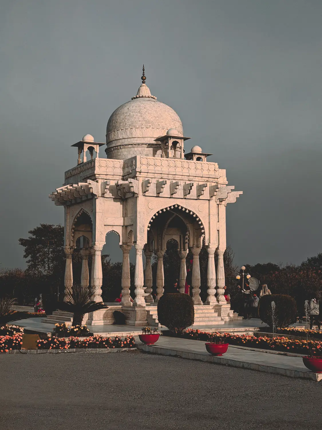 Iqbal Mausoleum white marble domed tomb monument Lahore Pakistan