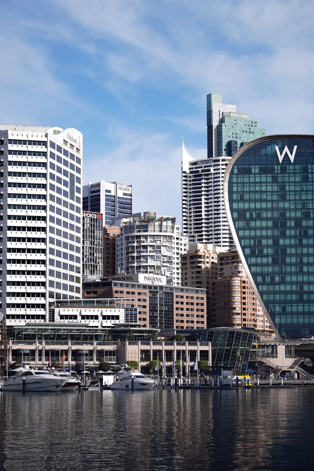 Modern skyscrapers and waterfront buildings in Barangaroo, Sydney