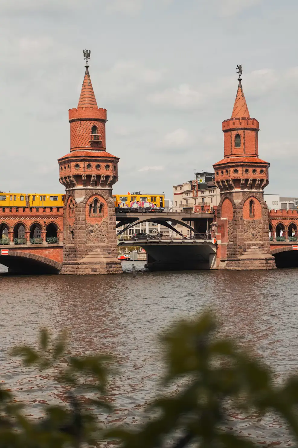 Oberbaum Bridge in Berlin with its twin brick towers over the Spree River