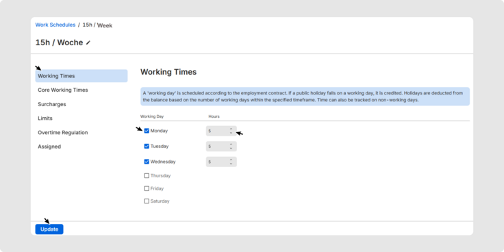 Configure a Workschedule