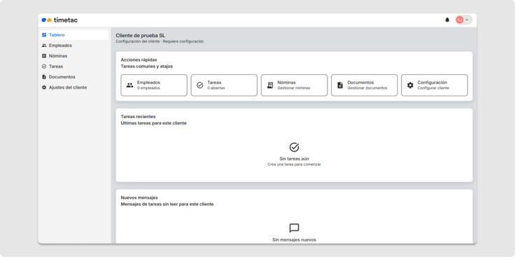 Karten am Dashboard eines Mandanten in Payroll Connect