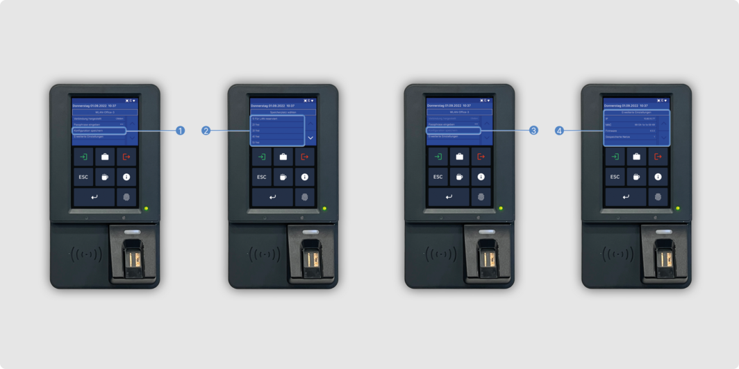 WLAN Konfiguration TimeTac Evo Smart Terminal