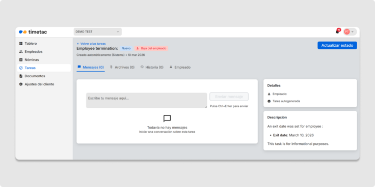 Details einer Aufgabe in Payroll Connect