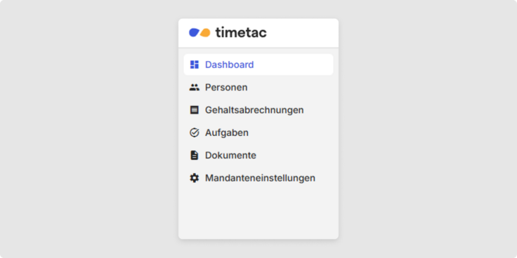 Linkes Seitenmenü Payroll Connect
