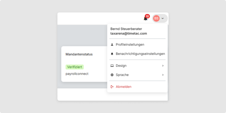 Profil verwalten Payroll Connect