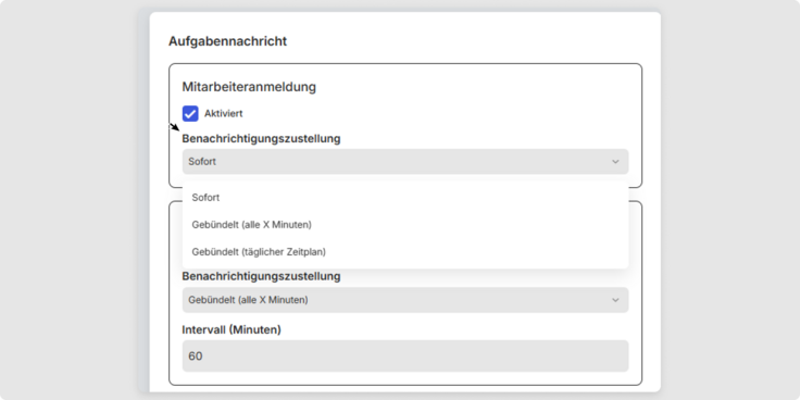 Benachrichtigungen für Aufgaben