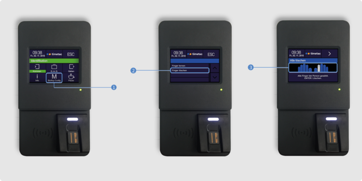 Fingerprint löschen TimeTac Evo Smart Terminal