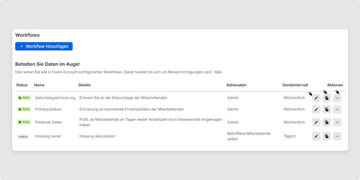 Workflows bearbeiten