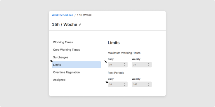 Work Schedule Limits