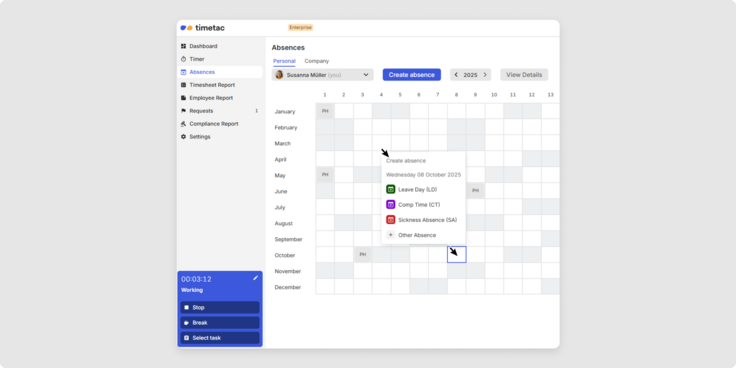 Create Absences faster