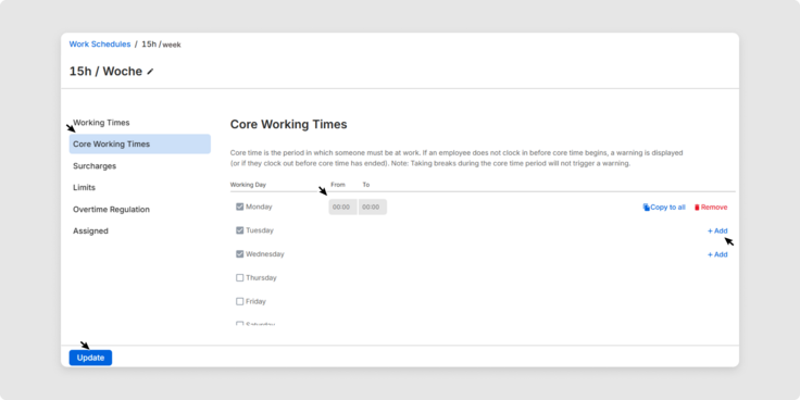 Core Working Times