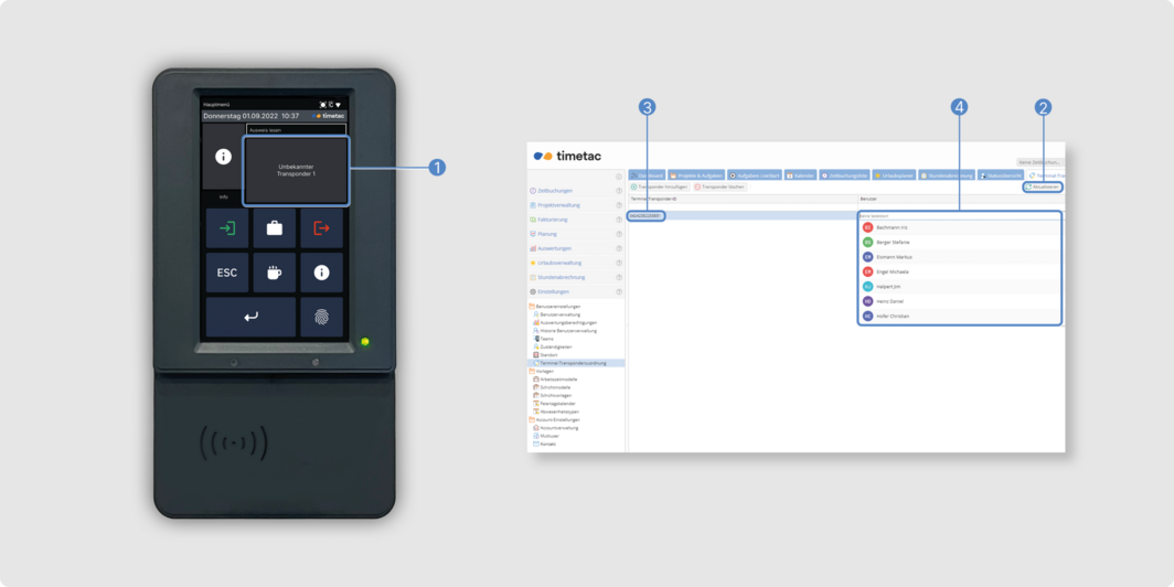 Konfiguration Transponder TimeTac Evo Smart Terminal