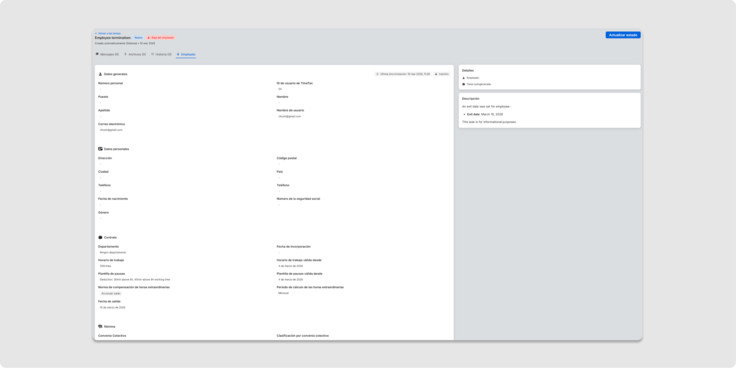 Personendaten in Aufgabe bearbeiten Payroll Connect