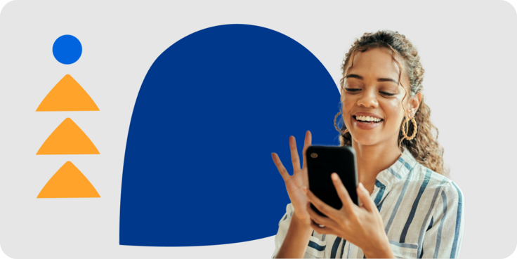 Headerbild Blogbeitrag: Junge Frau klickt auf ein Smartphone