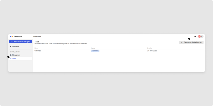 Mitarbeitende in Payroll Connect einladen