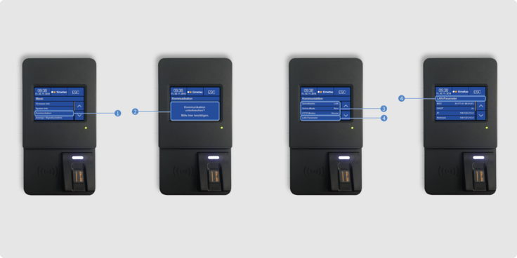 Netzwerkeinstellungen TimeTac Evo Smart Terminal