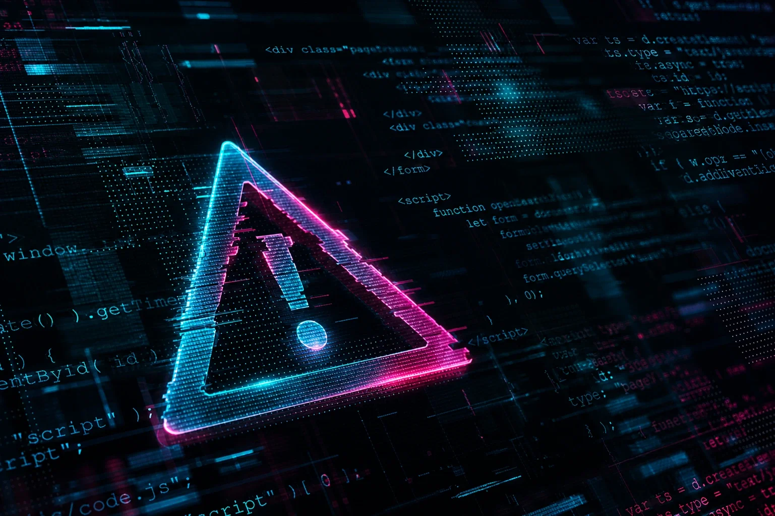 alert symbol over code