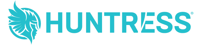 Huntress white logo