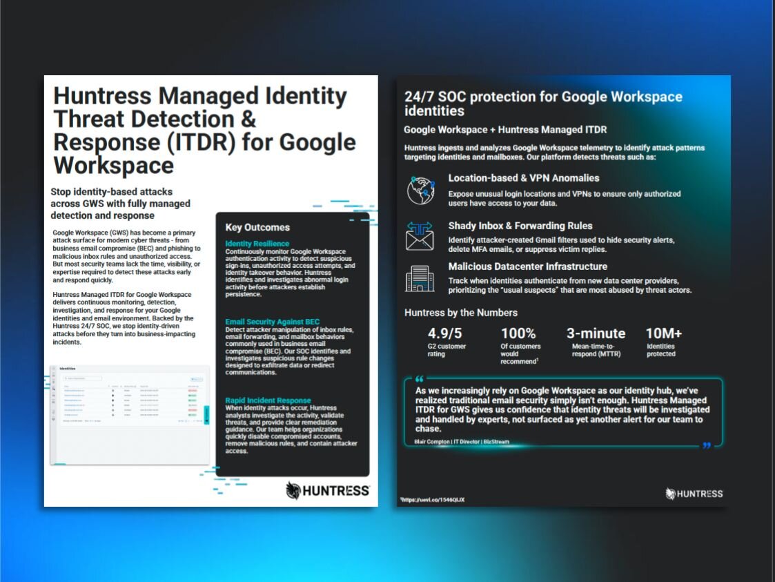 Managed ITDR for Google Workspace Datasheet