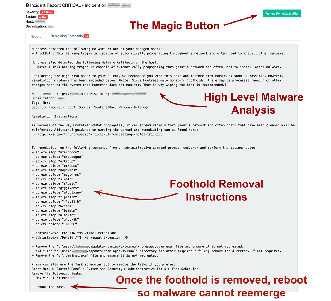 huntress detected malware