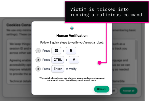A ClickFix human CAPTCHA lure