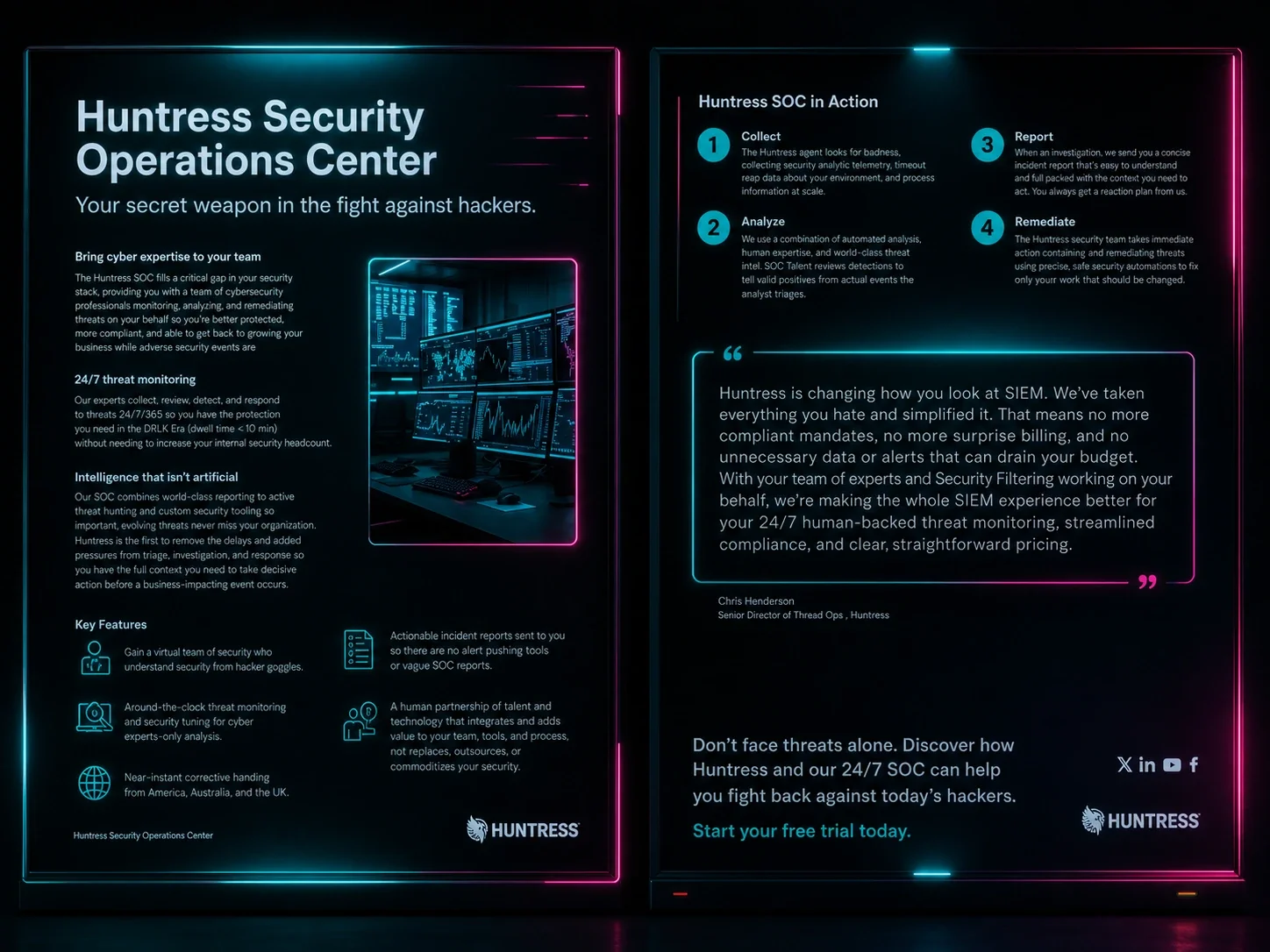 Huntress SOC Datasheet