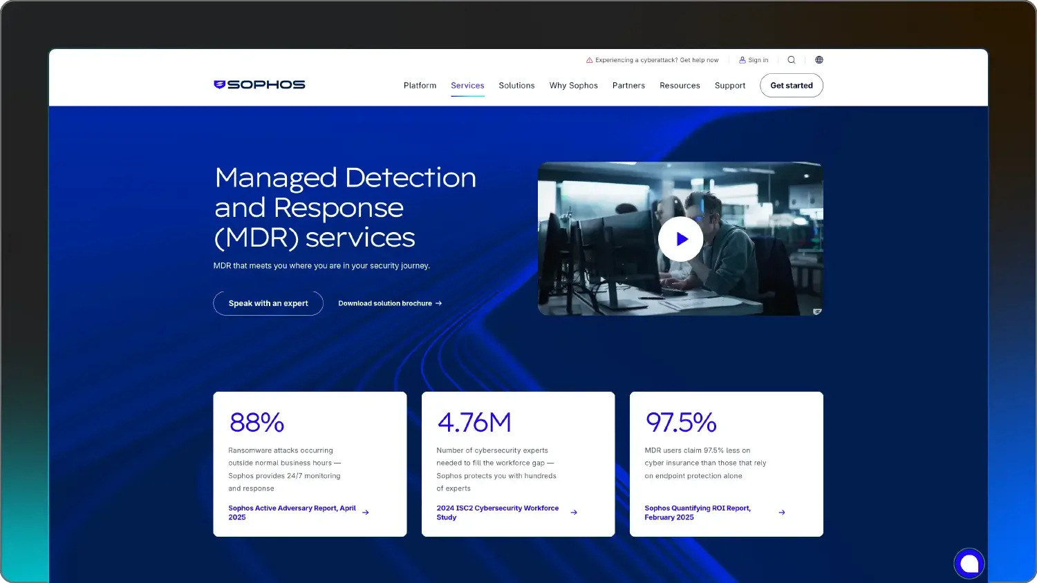 A screenshot of Sophos MDRA screenshot of Sophos MDR