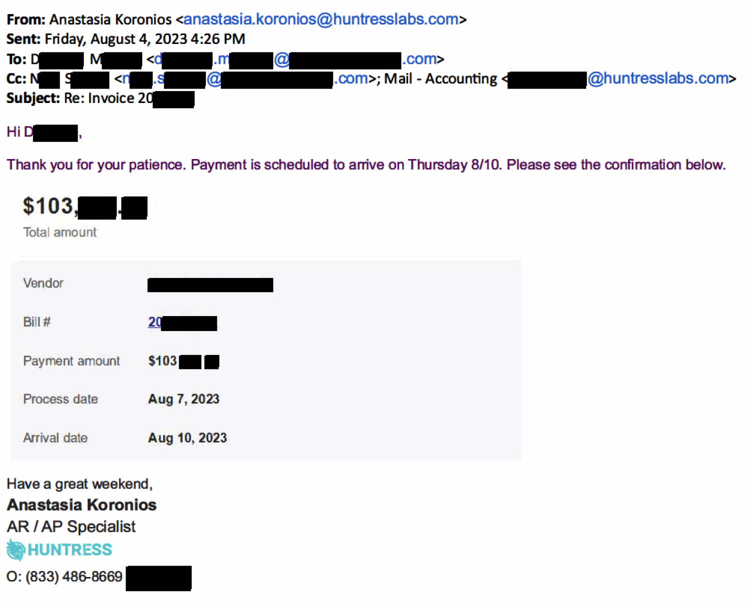 Email Invoice Comm