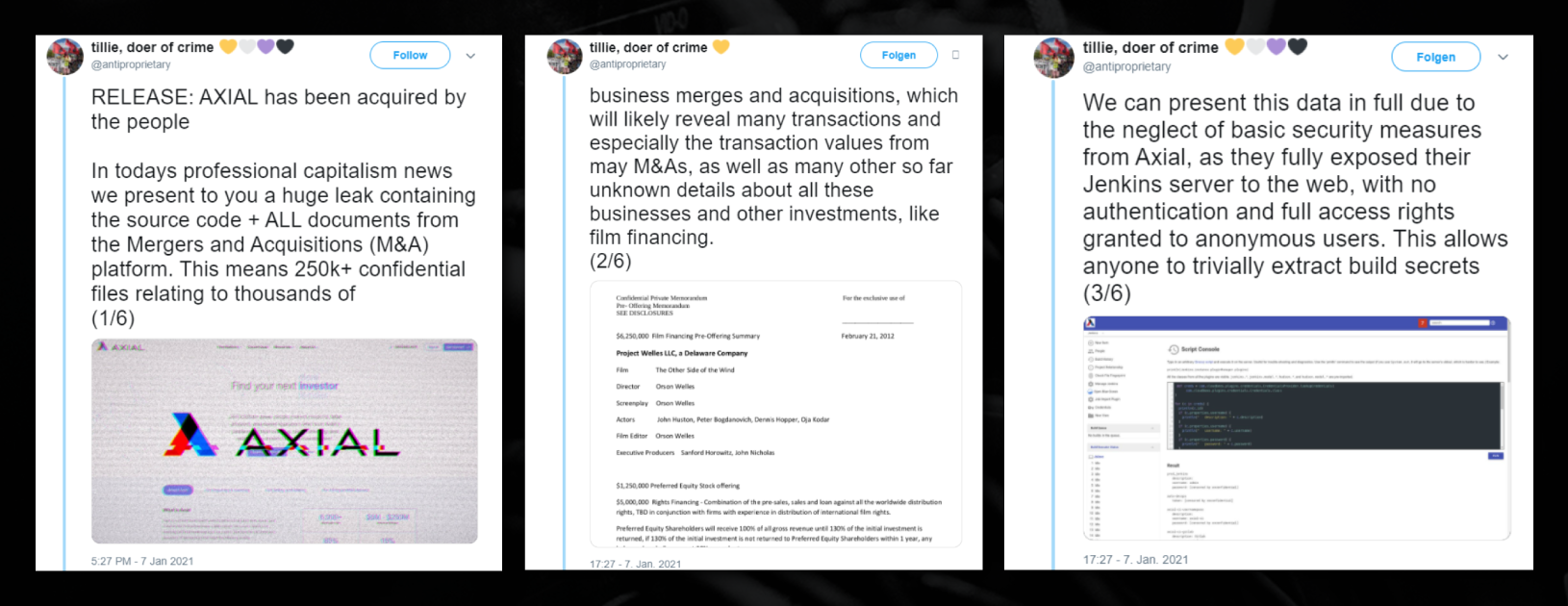 SMB breach details via Twitter