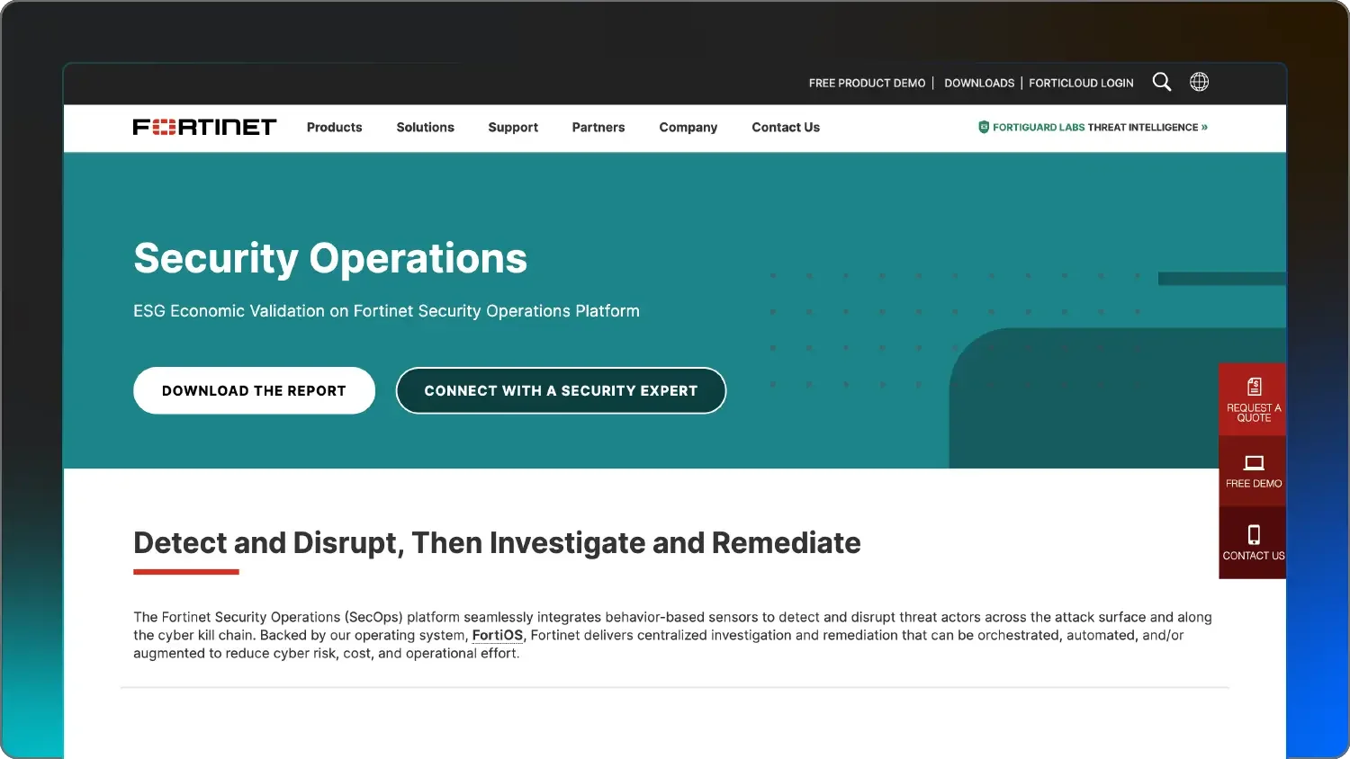 A screenshot of Fortinet