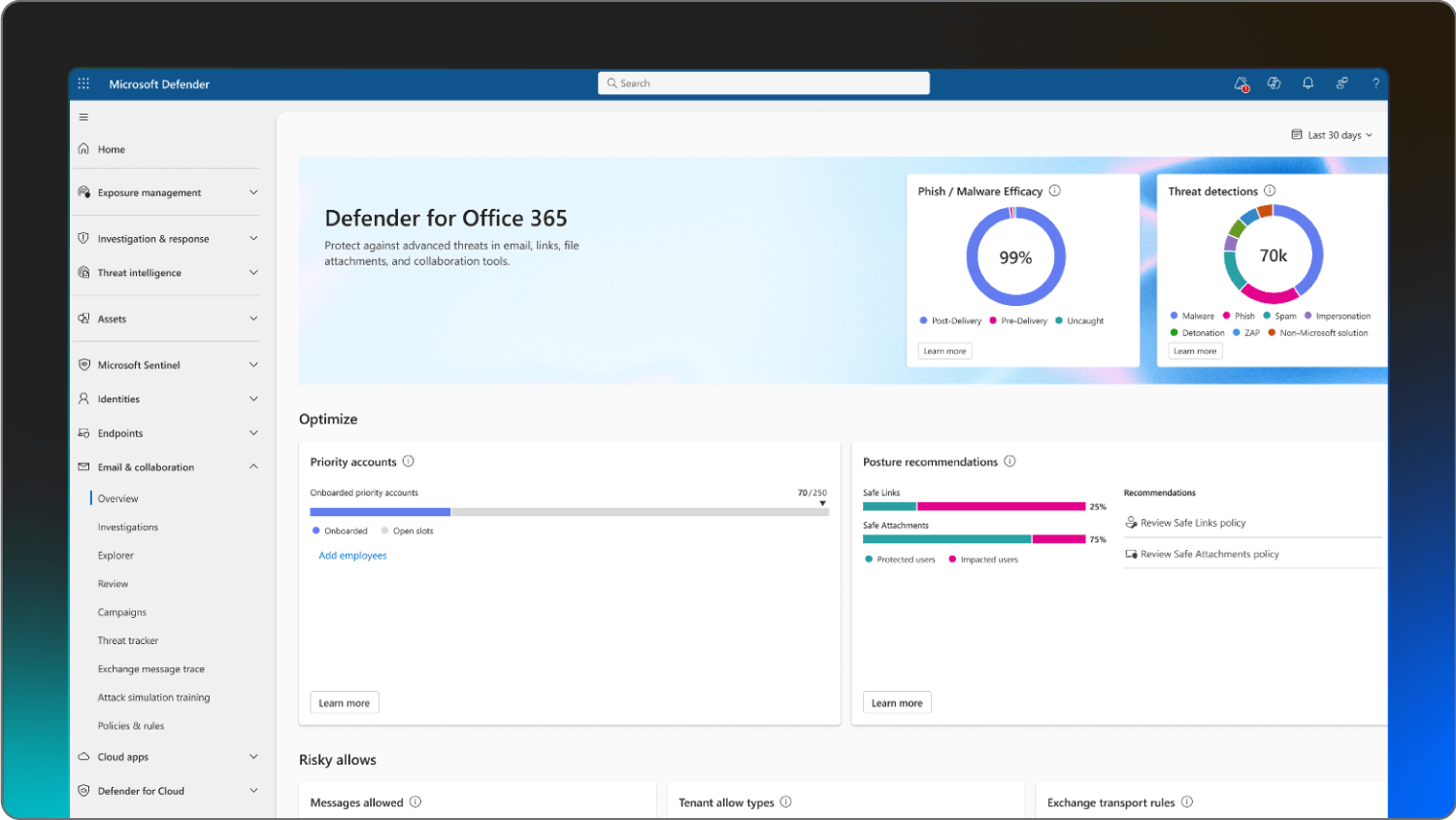 A screenshot of the Microsoft Defender platform.