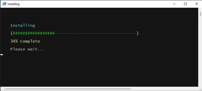 The loader script displays an “installing” window to the victim