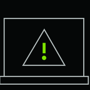Laptop with a warning sign icon