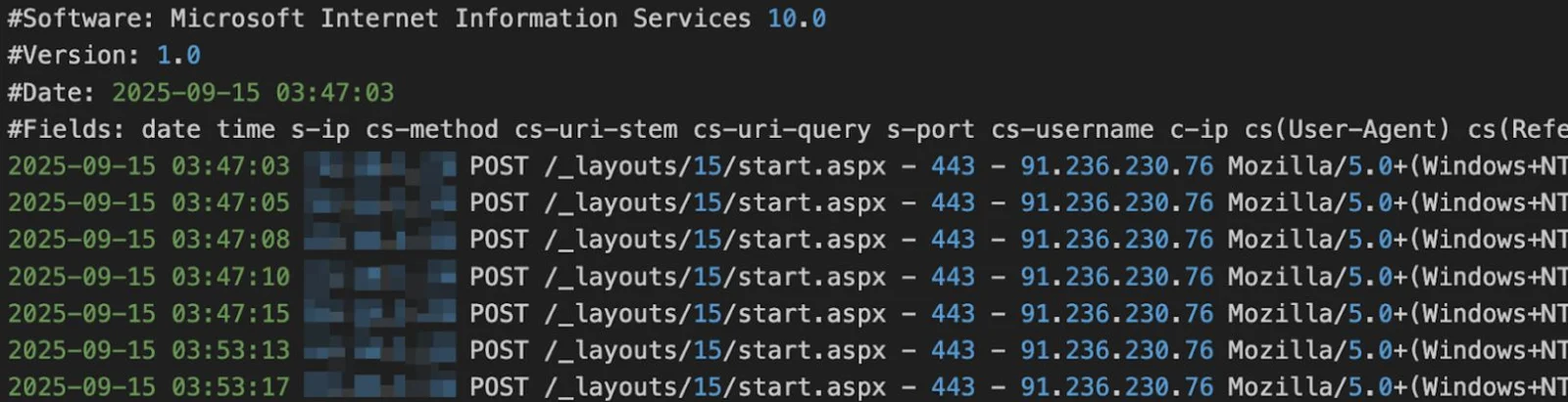 IIS Access Logs for SharePoint Server.