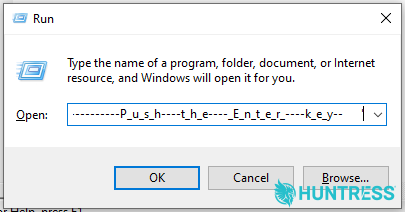 Run dialog box example