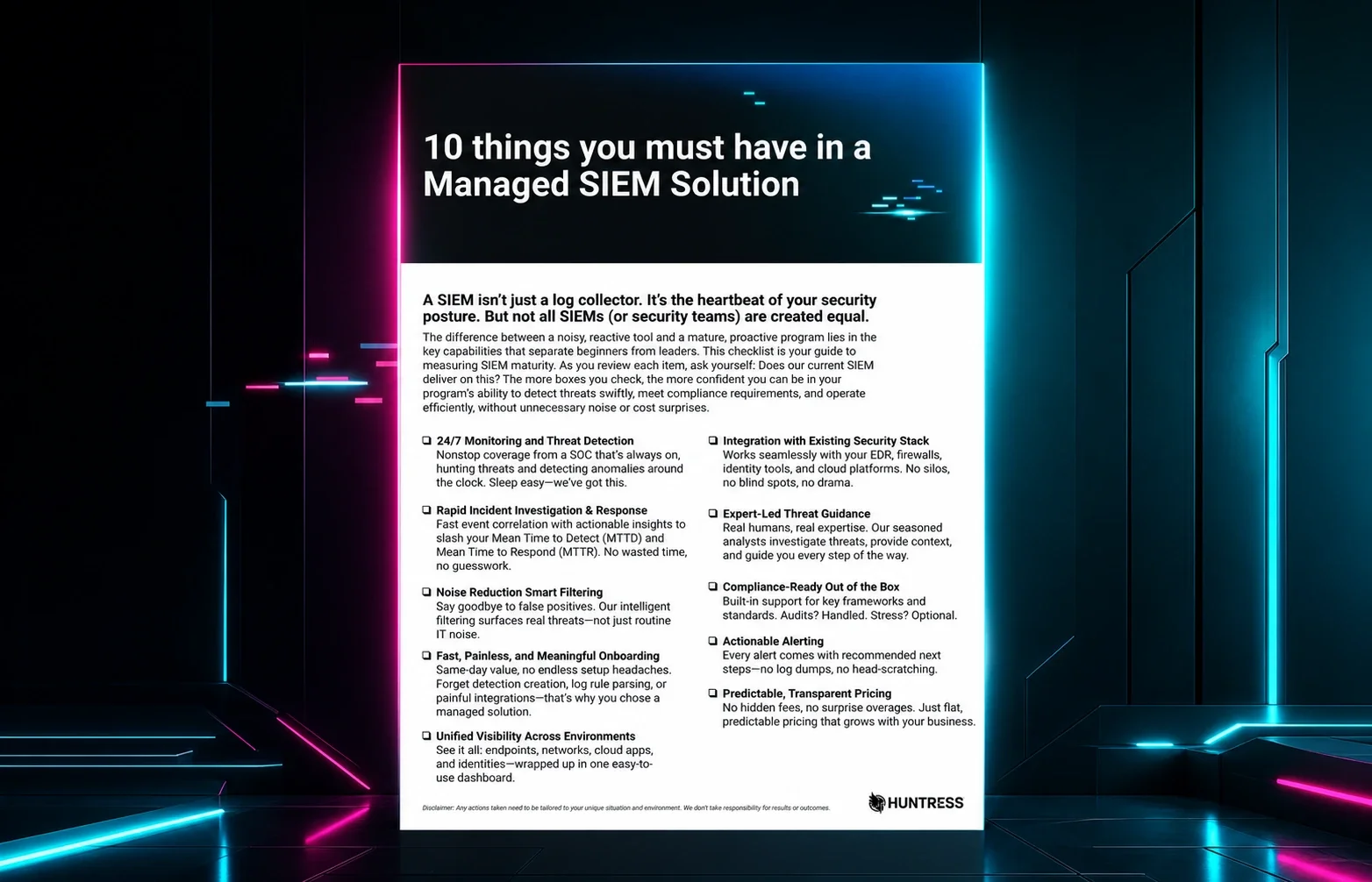 10 things you must have in a Managed SIEM Solution