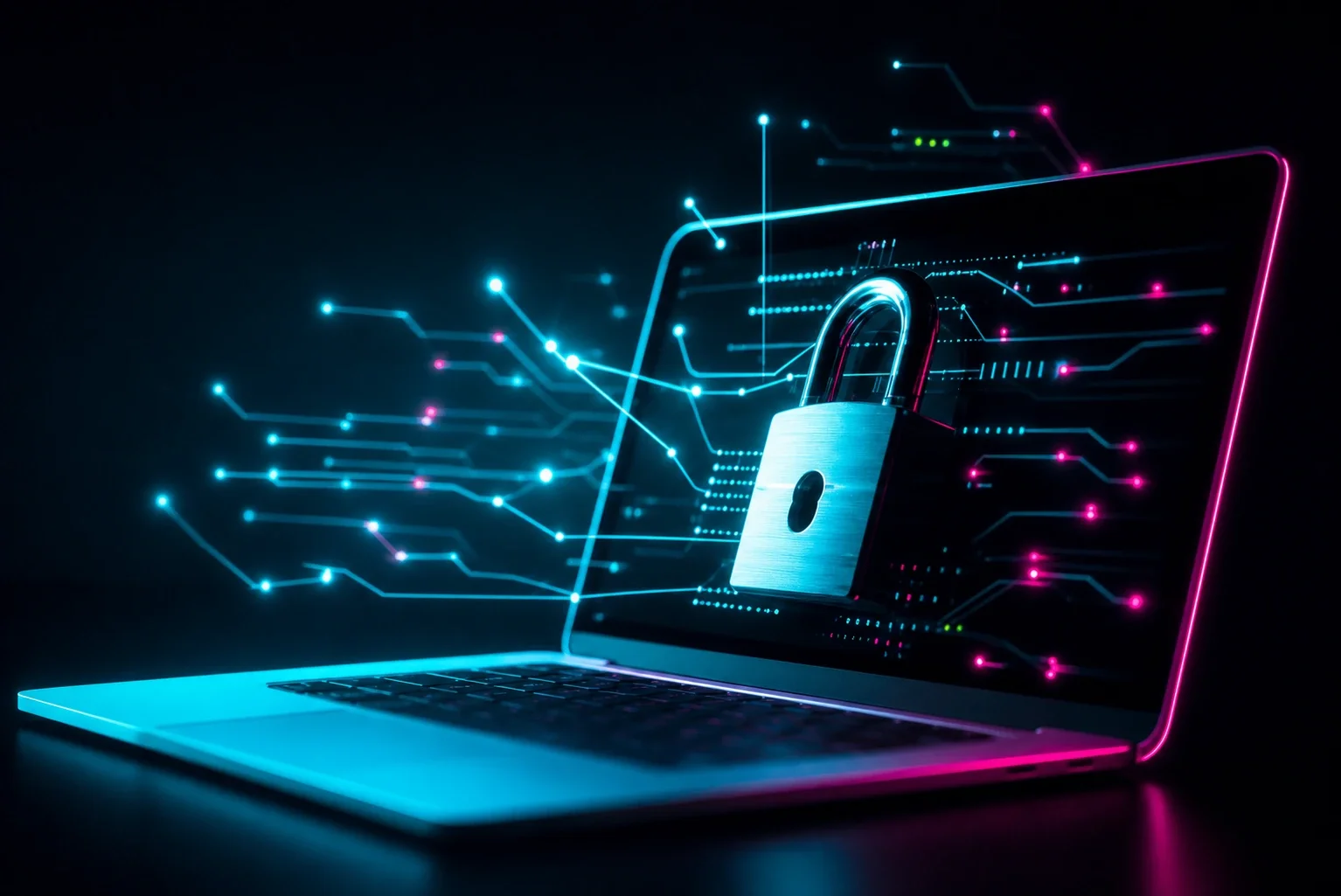 laptop with a lock on the screen