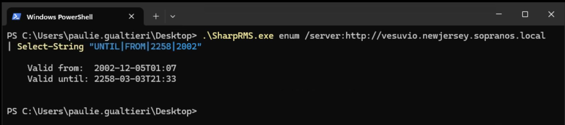 The same 2002 to 2258 window, read straight from the server endpoint. A second source, the same dates the enrollment CA baked in.
