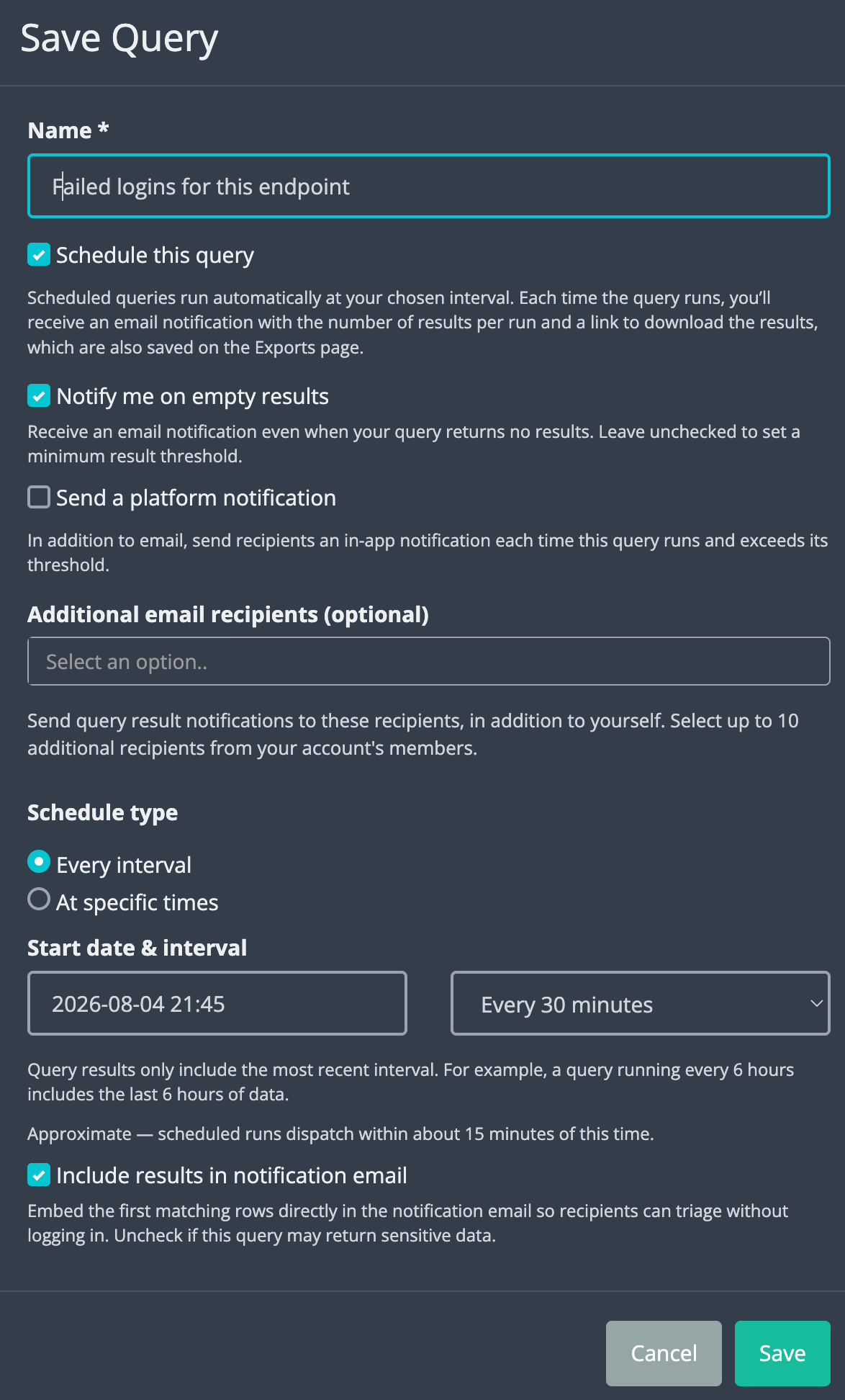 SIEM Save Query
