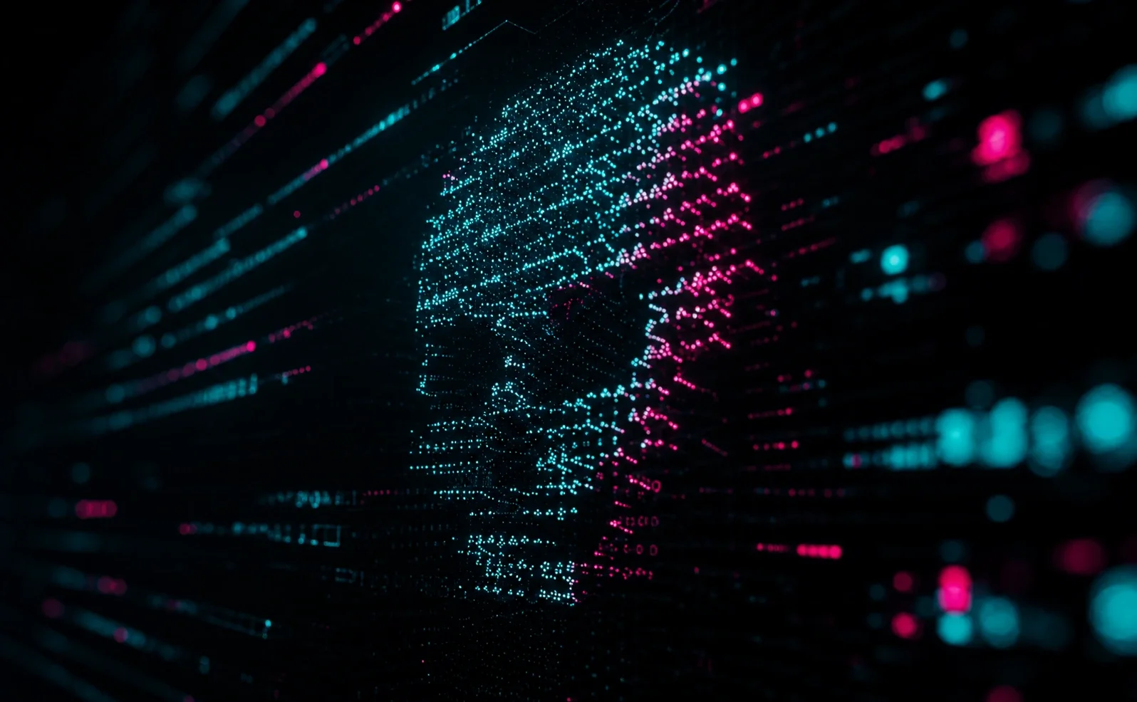 Image of a skull made from digital projection