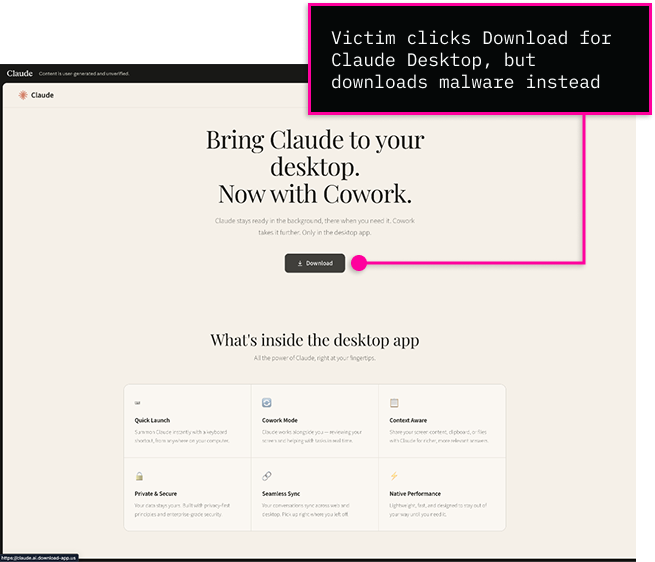 A malicious Claude Desktop instance
