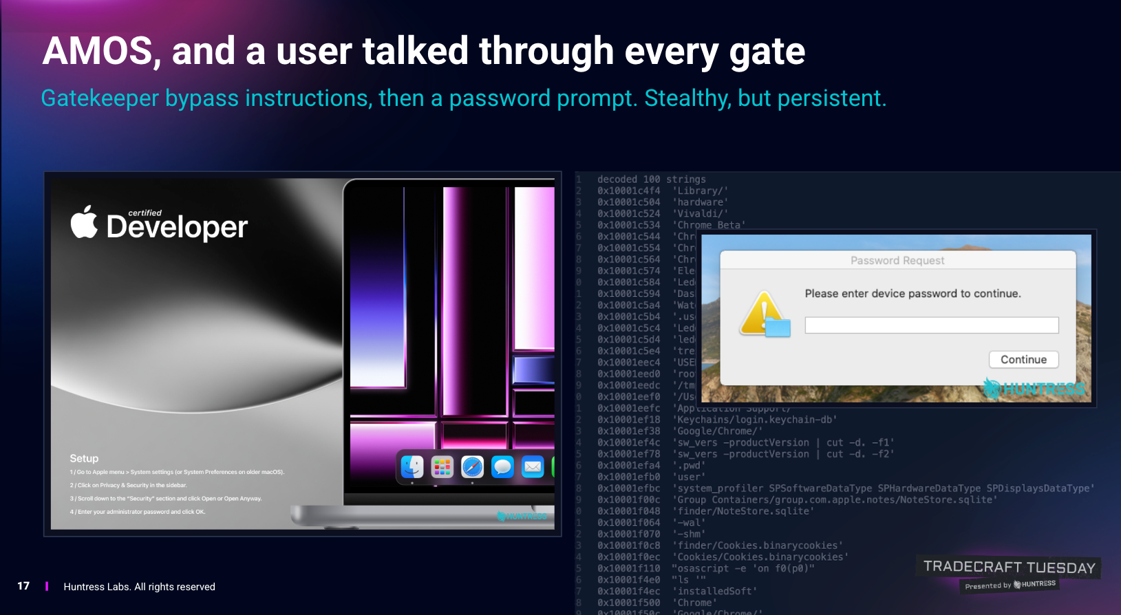 AMOS stealer payload with gatekeeper bypass